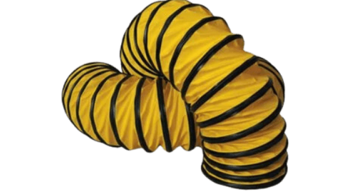 Frost Fighter 12 Inch x 25 Foot Yellow Poly Return Duct Hose with Belt Cuff Attachment Rental